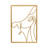 Maxbell Metal Wall Art Decor Woman Silhouette Minimalist Facial Line Decoration StyleC