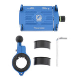 Maxbell Motorcycle Handlebar Phone Holder GPS Mount+USB Charger Aluminum Alloy Blue