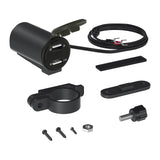 Maxbell Motorcycle Dual USB Charger with Voltmeter Waterproof for 12V Car Red
