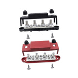 Maxbell Power Distribution Block Bus Bar Terminal Block for Solar Wiring Marine Black Red M10 3 8