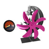 Maxbell Fireplace Fan Decoration Gadget Practical Metal for Stoves Fireplace Rose Red