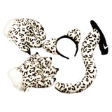 Maxbell Cosplay Tail Set Costume Dress up Animal Themed Parties Gift for Birthday Snow Leopard 4pcs
