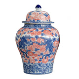Maxbell Ginger Jar Chinese 1300ml Ceramic Porcelain Storage Jar for Office Home Gift phoenix