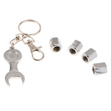 Max Maxb Car Tire Air Valve Cover with Wrench Key Chain for BMW 3 5 7 Series Silver