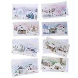 Maxbell 8pcs/set Merry Christmas Greeting Cards With Envelopes Xmas Gift Cards D