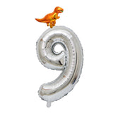 Max Silver Digital Aluminum Film Balloon+Mini Dragon Birthday Party Decor 9