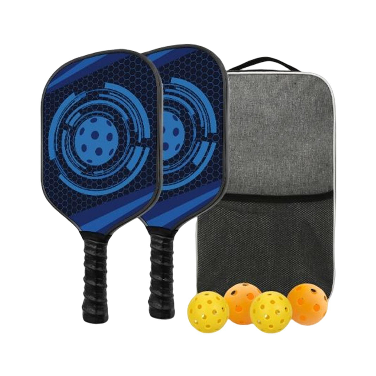 Maxbell 2Pieces Pickleball Paddles Rackets with 4pcs Pickleball Balls and Carry Bag Blue