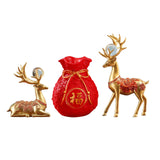 Maxbell Reindeer Figurines Resin Table Cabinet Bag Statue Vase for Gift Office Party Red Vase