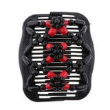 Max Stretch Double Hair Comb Clip Wood Beads Double Clip Hair Accessory Red