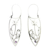 Maxbell Chic Earrings Eardrop Antique Flower Jewelry for Dress up Women Girls Party Purple