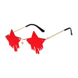 Maxbell Star Shaped Sunglasses Party Ultraviolet Rays Trendy Eyeglasses Girls red