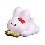 Maxbell Resin Rabbit Figurine Car Dashboard Home Decor for Bedroom Entrance Office StyleD