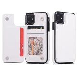Max PU Leather Anti-fall Phone Back Cover Case For iPhone 11 6.1 inch White