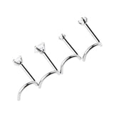 Maxbell 4Pcs Stainless Steel Zircon Crystal Screw Curved Nose Helix Piercing 20g