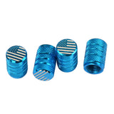 Max USA American Flag - Tire Rim Valve Stem Caps - Aluminum Sky Blue