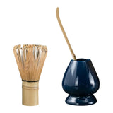 Maxbell Matcha Set Ceramics Matcha Whisk Holder Matcha Ceremony Kit Bamboo Whisk Blue