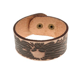 Maxbell Wide Brown Leather Men's Cuff Bangle Bracelet