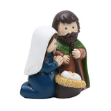 Maxbell Holy Family Figurine Home Indoor Decoration Ornament for Desktop Office Blue Green