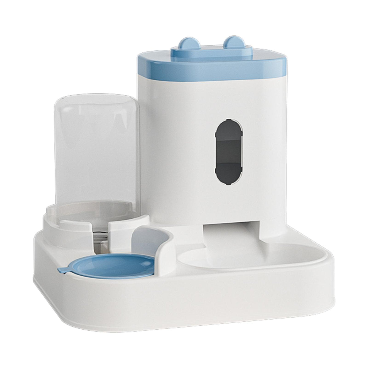 Maxbell 2 in 1 Automatic Pet Feeder Large Capacity Practical Cat Food Dog Water Bowl Blue