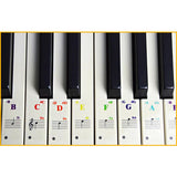 Maxbell Clear Electronic Keyboard Piano Key Sticker for 54/61/88 Keys Black