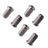 Max 6 Pieces Electric Guitar String Thru Body Ferrules Bushing Set Silver
