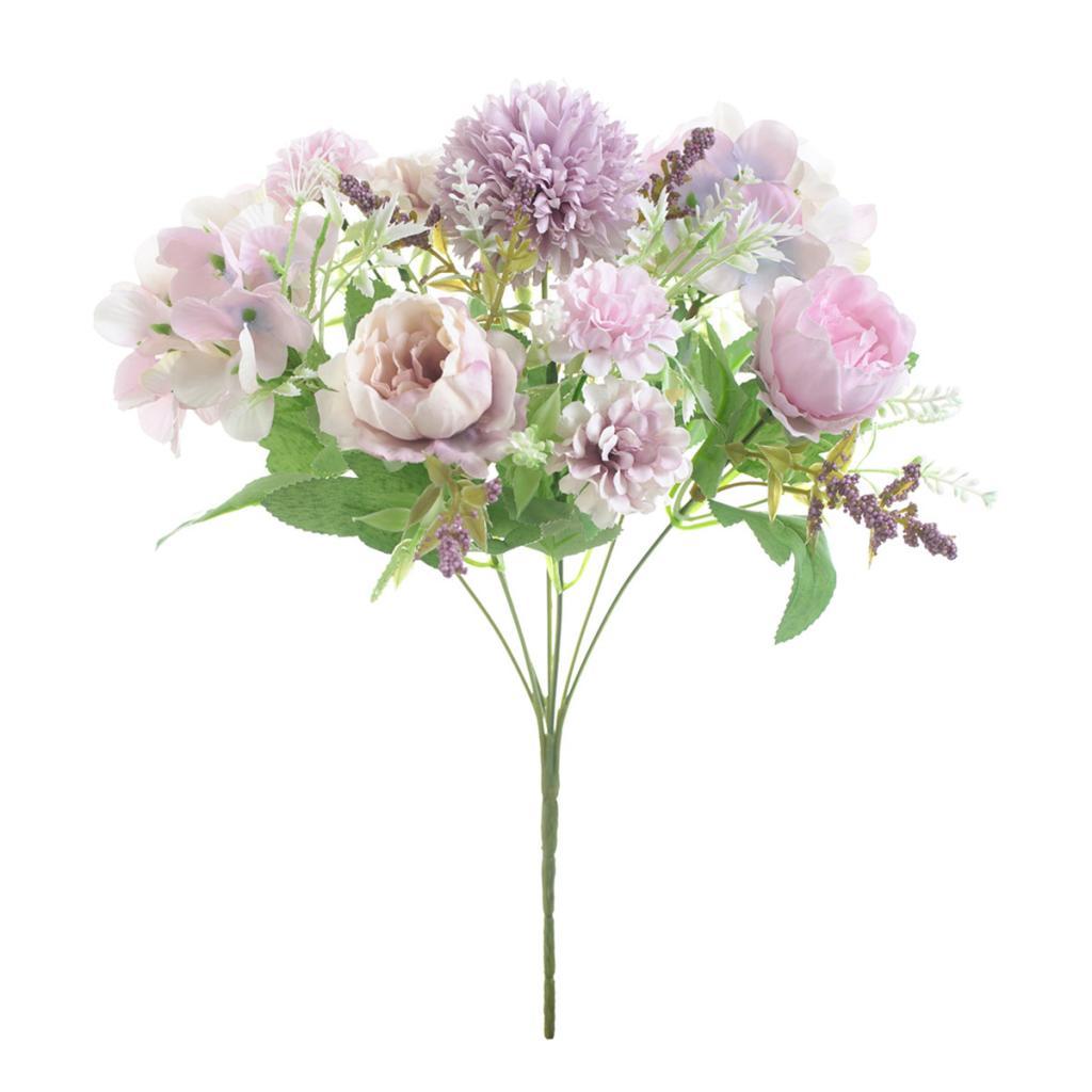Maxbell 7head Fake Peony Flower Artificial Hand Flower Wedding Decor Light Purple