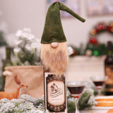Maxbell Christmas Santa Cluas Wine Bottle Cover Bag Dinner Party Table Decor Green