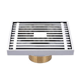 Max Antique Brass Floor Drains Square Floor Drain Strainer 10x10cm Silver 1