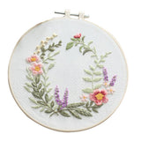 Maxbell DIY Needlework Kits with Embroidery Hoop Cross Stitch Craft, Flower Pattern