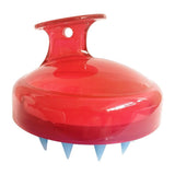 Maxbell Silicone Shower Shampoo Body Wash Dandruff Brush Hair Scalp Massager Shiny red
