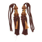 Max Curtain Tassels Tieback Rope Handmade Tie Tassel Ball Set of 2 Dark Brown