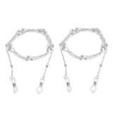 Max Beaded Eyeglass Chains Eyewear Sunglasses Holder Strap Cords Lanyards 72cm Silver