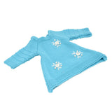 Max Cute Floral Knitted Sweater Dress For 18 inch Girl Dolls Blue
