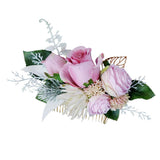 Max Artificial Fabric Flower Hair Comb Bridal Headdress Flower Sakura Pink