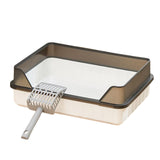 Maxbell Pet Litter Tray Potty Toilet Easy to Clean Pans Cats Litter Box for Bunny Gray Black