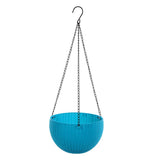 Max Plastic Flower Pot Hanging Basket Balcony Garden Plant Planter Chain Blue