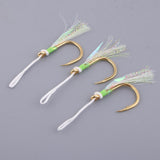 Maxbell 3Pcs Assist Hooks Fishing Hooks Carbon Steel Bait Jig Hook with Nylon Line 7-0