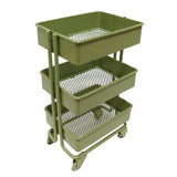 Maxbell 1/12 Dolls Metal Storage Shelf with Wheels Doll House Furniture Parts Green