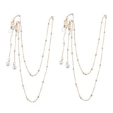 Max Beaded Eyeglass Chains Eyewear Sunglasses Holder Strap Cords Lanyards 90cm Golden