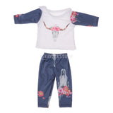 Max 2pcs Lovely Printed Clothes Suit for 18inch Doll Accessories