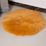 Max 80cm Soft Sheepskin Fluffy Skin Faux Fur Fake Rug Mat Rugs Yellow