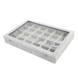 Maxbell Gray Velvet Stackable Jewelry Display Tray Case for Jewellery Earrings d