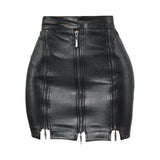 Maxbell Fashion Women PU Leather Skirt Slim Bodycon Skirt for Female Girl Cocktail L Black