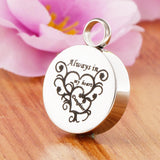 Maxbell Stainless Steel Round Memorial Keepsake Always in My Heart Pendant Daughter