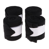 Maxbell 4pcs Soft Fleece Equestrian Leg Wraps Bandage for Horse Riding Racing Black