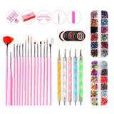 Maxbell Nail Art Tool Kit Painting Brushes Dotting Pen Rhinestones Striping Tape Set
