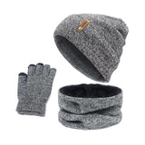 Maxbell Women Winter Beanie Hat Scarf Hat Knitted Gloves Fleece Lining Light gray