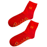 Maxbell Red Crew Socks Living Room Winter Indoor Outdoor Volleyball Sports Warm