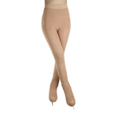 Maxbell Ice Figure Stocking Girls Suntan OverBoot Footed Skating Tights Overboots M