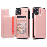 Max PU Leather Anti-fall Phone Back Cover Case For iPhone 11 6.1 inch Pink